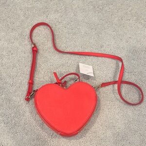 LC Red Heart-Shaped Crossbody Bag